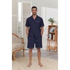 image:imagePrinStory Mens Pajamas Set Sleepwear Pjs Lightweight Short Sleeve Pajama 2 Piece Comfy Loungewear with Pockets S2XLNavy Blue