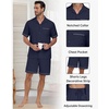 image:imagePrinStory Mens Pajamas Set Sleepwear Pjs Lightweight Short Sleeve Pajama 2 Piece Comfy Loungewear with Pockets S2XLNavy Blue