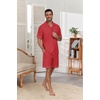 image:imagePrinStory Mens Pajamas Set Sleepwear Pjs Lightweight Short Sleeve Pajama 2 Piece Comfy Loungewear with Pockets S2XLRed