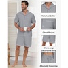 image:imagePrinStory Mens Pajamas Set Sleepwear Pjs Lightweight Short Sleeve Pajama 2 Piece Comfy Loungewear with Pockets S2XLSilver Gray