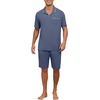 image:imagePrinStory Mens Pajamas Set Summer Pjs Sets Lightweight Short Sleeve Pajama Soft Sleepwear Loungewear with PocketsDusty Blue