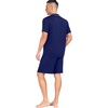 image:imagePrinStory Mens Pajamas Set Summer Pjs Sets Lightweight Short Sleeve Pajama Soft Sleepwear Loungewear with PocketsNavy Blue