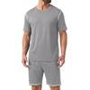 image:imagePrinStory Mens Pajamas Set Summer Pjs Sets for Men 2 Piece Pajamas Sets Soft Lounge Wear with PocketsGray