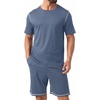 image:imagePrinStory Mens Pajamas Set Summer Pjs Sets for Men 2 Piece Pajamas Sets Soft Lounge Wear with PocketsGray Blue