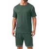 image:imagePrinStory Mens Pajamas Set Summer Pjs Sets for Men 2 Piece Pajamas Sets Soft Lounge Wear with PocketsGreen