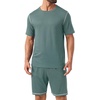 image:imagePrinStory Mens Pajamas Set Summer Pjs Sets for Men 2 Piece Pajamas Sets Soft Lounge Wear with PocketsHaze Blue