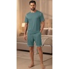 image:imagePrinStory Mens Pajamas Set Summer Pjs Sets for Men 2 Piece Pajamas Sets Soft Lounge Wear with PocketsHaze Blue