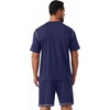 image:imagePrinStory Mens Pajamas Set Summer Pjs Sets for Men 2 Piece Pajamas Sets Soft Lounge Wear with PocketsNavy Blue