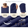image:imagePrinStory Mens Pajamas Set Summer Pjs Sets for Men 2 Piece Pajamas Sets Soft Lounge Wear with PocketsNavy Blue