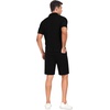 image:imagePrinStory Mens Short Sleeve Outfits 2 Piece Summer Beach Button Down Shirts and Shorts Set Tracksuit with PocketsBlack