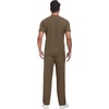 image:imagePrinStory Mens Short Sleeve Outfits Waffle Knit Henley Shirt and Pants Set Casual 2 Pieces Summer Tracksuits with PocketsBrown