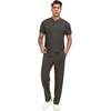 image:imagePrinStory Mens Short Sleeve Outfits Waffle Knit Henley Shirt and Pants Set Casual 2 Pieces Summer Tracksuits with PocketsDark Gray