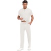 image:imagePrinStory Mens Short Sleeve Outfits Waffle Knit Henley Shirt and Pants Set Casual 2 Pieces Summer Tracksuits with PocketsWhite