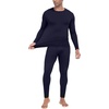 image:imagePrinStory Mens Thermal Underwear Long Johns  Cold Weather Base Layer Set Elasticity Top and Bottoms for Men S2XL02 Navy Blue