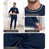 image:imagePrinStory Mens Thermal Underwear Long Johns  Cold Weather Base Layer Set Elasticity Top and Bottoms for Men S2XL05 Navy Blue
