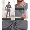 image:imagePrinStory Mens Thermal Underwear Long Johns  Cold Weather Base Layer Set Elasticity Top and Bottoms for Men S2XL06 Dark Gray