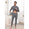 image:imagePrinStory Mens Thermal Underwear Long Johns  Cold Weather Base Layer Set Elasticity Top and Bottoms for Men S2XL06 Dark Gray
