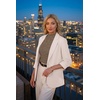 image:imagePrinStory Mock turtleneck Top for Women Short Sleeve Business Casual Shirts Work Tops Dark Coffee M