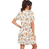 image:imagePrinStory Nightgowns for Women Short Sleeve Night Gowns Pleated Sleep Shirt Ladies Nightshirt Soft SleepwearFpwhite Sketch Rose