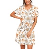 image:imagePrinStory Nightgowns for Women Short Sleeve Night Gowns Pleated Sleep Shirt Ladies Nightshirt Soft SleepwearFpwhite Sketch Rose