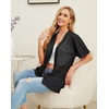 image:imagePrinStory Short Sleeve Cardigans for Women Lightweight Sheer Knit Casual Cover Up with Pockets Summer 2026 Outfit0 Black
