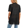 image:imagePrinStory Short Sleeve Cardigans for Women Lightweight Sheer Knit Casual Cover Up with Pockets Summer 2026 Outfit0 Black