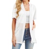 image:imagePrinStory Short Sleeve Cardigans for Women Lightweight Sheer Knit Casual Cover Up with Pockets Summer 2026 Outfit1 White