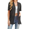 image:imagePrinStory Short Sleeve Cardigans for Women Lightweight Sheer Knit Casual Cover Up with Pockets Summer 2026 Outfit12 Dark Gray