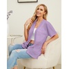 image:imagePrinStory Short Sleeve Cardigans for Women Lightweight Sheer Knit Casual Cover Up with Pockets Summer 2026 Outfit14 Light Purple