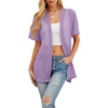 image:imagePrinStory Short Sleeve Cardigans for Women Lightweight Sheer Knit Casual Cover Up with Pockets Summer 2026 Outfit14 Light Purple