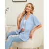 image:imagePrinStory Short Sleeve Cardigans for Women Lightweight Sheer Knit Casual Cover Up with Pockets Summer 2026 Outfit15 Light Blue