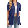 image:imagePrinStory Short Sleeve Cardigans for Women Lightweight Sheer Knit Casual Cover Up with Pockets Summer 2026 Outfit2 Navy Blue