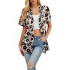 image:imagePrinStory Short Sleeve Cardigans for Women Lightweight Sheer Knit Casual Cover Up with Pockets Summer 2026 Outfit20 Khaki Black Flower
