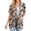 image:imagePrinStory Short Sleeve Cardigans for Women Lightweight Sheer Knit Casual Cover Up with Pockets Summer 2026 Outfit20 Khaki Black Flower