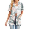 image:imagePrinStory Short Sleeve Cardigans for Women Lightweight Sheer Knit Casual Cover Up with Pockets Summer 2026 Outfit21 White Palm Leaf