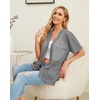 image:imagePrinStory Short Sleeve Cardigans for Women Lightweight Sheer Knit Casual Cover Up with Pockets Summer 2026 Outfit3 Smoky Gray