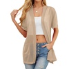 image:imagePrinStory Short Sleeve Cardigans for Women Lightweight Sheer Knit Casual Cover Up with Pockets Summer 2026 Outfit4 Khaki