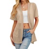 image:imagePrinStory Short Sleeve Cardigans for Women Lightweight Sheer Knit Casual Cover Up with Pockets Summer 2026 Outfit4 Khaki