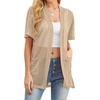 image:imagePrinStory Short Sleeve Cardigans for Women Lightweight Sheer Knit Casual Cover Up with Pockets Summer 2026 Outfit4 Khaki