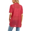 image:imagePrinStory Short Sleeve Cardigans for Women Lightweight Sheer Knit Casual Cover Up with Pockets Summer 2026 Outfit5 Red