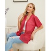 image:imagePrinStory Short Sleeve Cardigans for Women Lightweight Sheer Knit Casual Cover Up with Pockets Summer 2026 Outfit5 Red