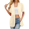 image:imagePrinStory Short Sleeve Cardigans for Women Lightweight Sheer Knit Casual Cover Up with Pockets Summer 2026 Outfit6 Apricot