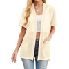 image:imagePrinStory Short Sleeve Cardigans for Women Lightweight Sheer Knit Casual Cover Up with Pockets Summer 2026 Outfit6 Apricot