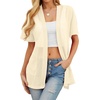 image:imagePrinStory Short Sleeve Cardigans for Women Lightweight Sheer Knit Casual Cover Up with Pockets Summer 2026 Outfit6 Apricot