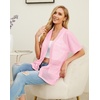image:imagePrinStory Short Sleeve Cardigans for Women Lightweight Sheer Knit Casual Cover Up with Pockets Summer 2026 Outfit8 Rose Pink