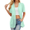 image:imagePrinStory Short Sleeve Cardigans for Women Lightweight Sheer Knit Casual Cover Up with Pockets Summer 2026 Outfit9 Mint