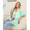 image:imagePrinStory Short Sleeve Cardigans for Women Lightweight Sheer Knit Casual Cover Up with Pockets Summer 2026 Outfit9 Mint