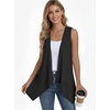 image:imagePrinStory Sleeveless Vest for Women Summer Lightweight Casual Open Front Irregular Hem Cardigans with Pockets S3XLBlack