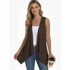 image:imagePrinStory Sleeveless Vest for Women Summer Lightweight Casual Open Front Irregular Hem Cardigans with Pockets S3XLCoffee