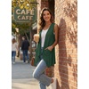 image:imagePrinStory Sleeveless Vest for Women Summer Lightweight Casual Open Front Irregular Hem Cardigans with Pockets S3XLDark Green
